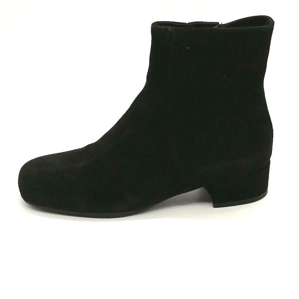La Canadienne Shoes Womens Block Heel Ankle Boots Side Zip Cushion Black 5.5